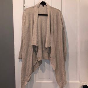 Tan Banana Republic drape-front sweater. So cozy!